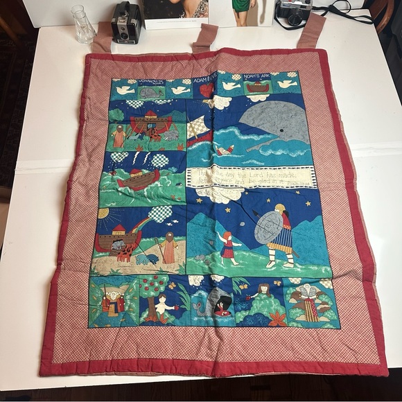 Other - Vintage Handmade Bible Story Quilt Wall Hanging Cottagecore Christian Nursery
